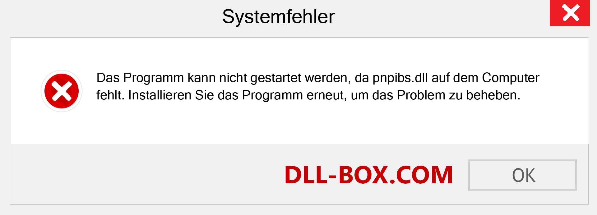 pnpibs.dll-Datei fehlt?. Download für Windows 7, 8, 10 - Fix pnpibs dll Missing Error unter Windows, Fotos, Bildern